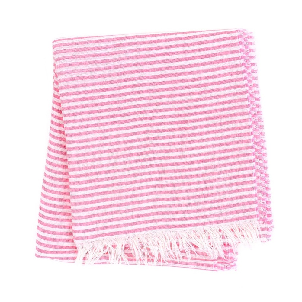 Lightweight Linen/Cotton Scarf with Eyelash Fringe